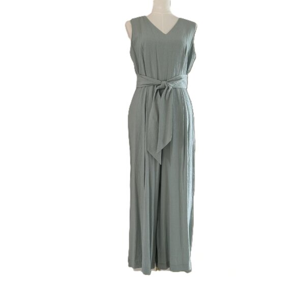 Calvin Klein Pants - Calvin Klein | NWOT Light Green Gauze Cropped Jumpsuit Sz 8